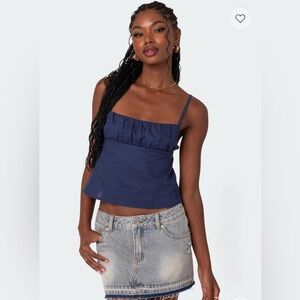 Linen Look Open Back Top